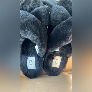 Ugg furry scuff slippers